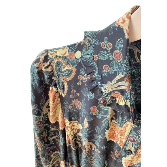 Ulla Johnson Simona Silk Long Sleeve Mini Dress in Nuit US 4 - Picture 7 of 8